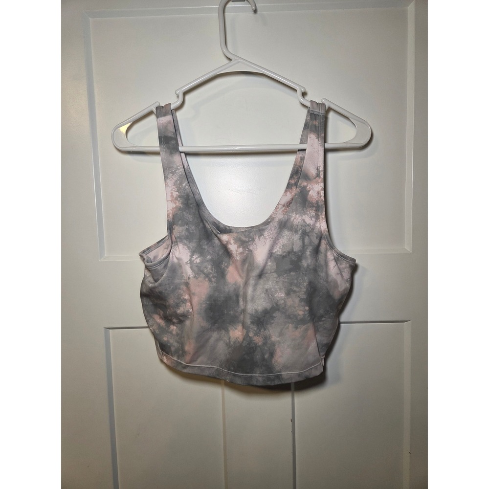 Celer Tie Dye‎ Athletic Crop Top Grey Pink XXL Sleeveless Workout Tank
